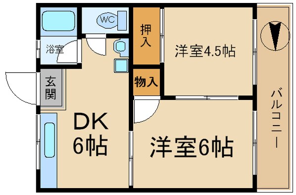 放出駅 徒歩10分 2階の物件間取画像